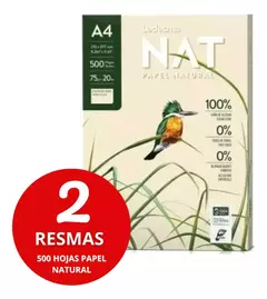 Resma Ledesma Nat A4 75grs Papel Natural X 500 Hojas X 2 Uni