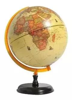 Globo Terraqueo 25cm Diametro Politco Sepia Base Madera Mapa