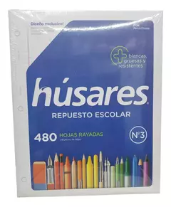Repuesto Escolar Nº3 Húsares X 480 Hojas(90 Grs). - comprar online