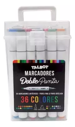 Marcador Talbot Triangular Doble Punta Artistico Box X 36 - comprar online