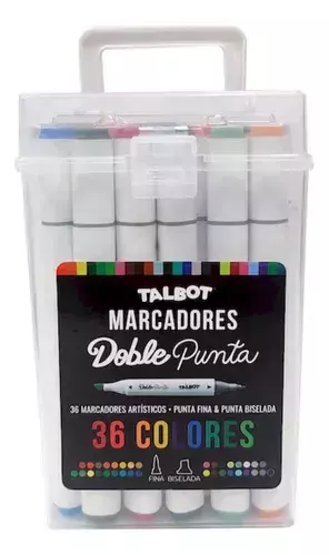 Marcador Talbot Triangular Doble Punta Artistico Box X 36 - comprar online