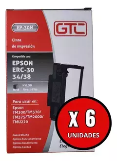 Cinta Gtc636 Compatible Con Epson Erc30 / Erc34 X 6