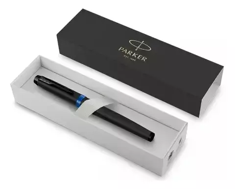 Lapicera Pluma Parker Im Vibrant Ring Azul + Estuche Original - comprar online