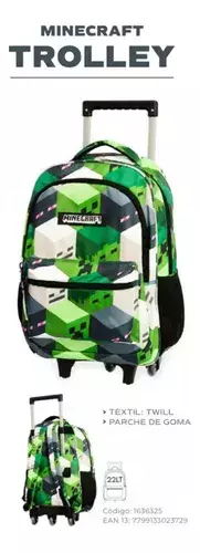 Mochila Con Carrito Minecraft Trolley Reforzada Mooving en internet