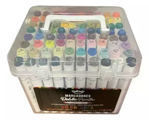 Marcador Talbot Triangular Doble Punta Artistico Box X 80 U