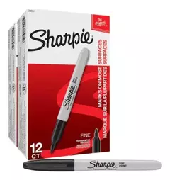 Marcadores Sharpie Punta Fina Negro Permanente Caja X 12 - comprar online