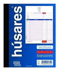 Recibos Husares Multiuso Grande Duplicado 1815 Pack X 10un - comprar online