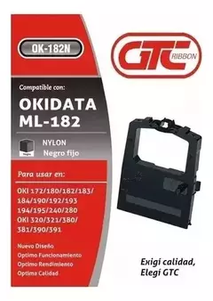 Cinta Gtc Okidata 182/320/390/720 X 12 Unidades