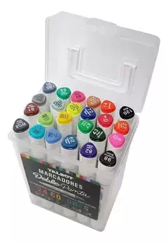 Marcador Talbot Triangular Doble Punta Artistico Box X 24 - comprar online