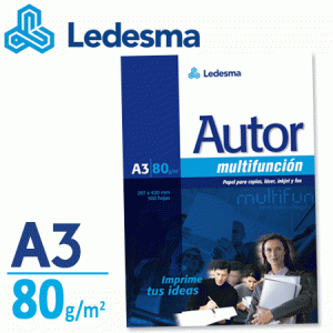 RESMA LEDESMA AUTOR A3 80 GRS - 500 HOJAS