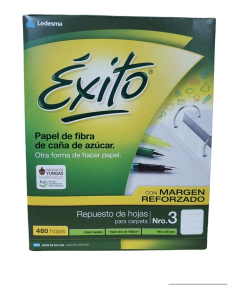 Exito Repuesto Nº3 Caja Familiar 480 Hojas Rayado Reforz