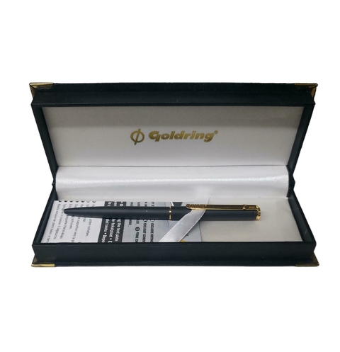Boligrafo con sello Goldring Negro Mate con Dorado