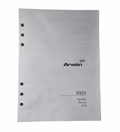 Repuesto Agenda Arwen 2025 Diario N8 16 X 22 Cm
