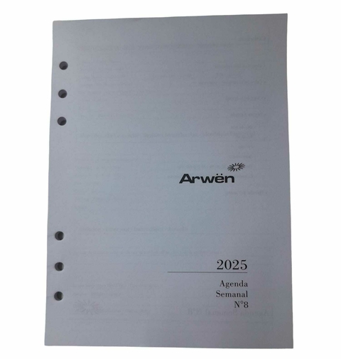 Repuesto Agenda Arwen 2025 Semanal N8 16 X 22 Cm