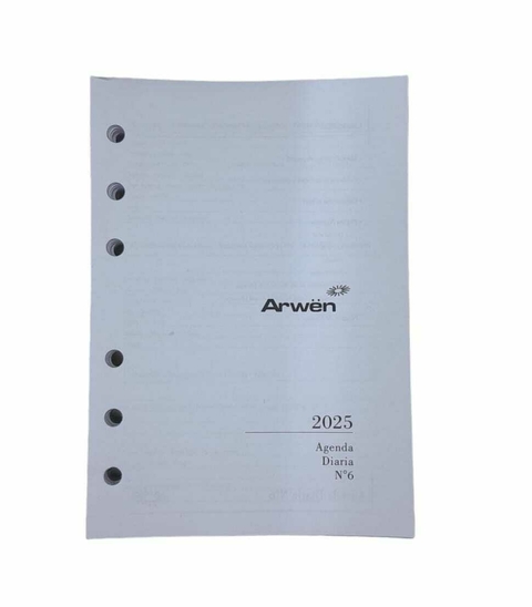 Repuesto De Agenda Arwen 2025 Diario N6 10,5x16 Cm