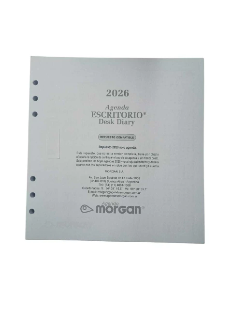 Repuesto Agenda Morgan Escritorio 2026 Diario Solo Dias 21x22 - comprar online