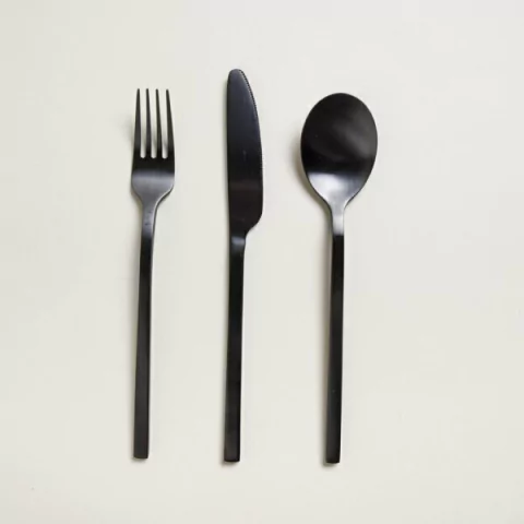 CUBIERTOS MANCHESTER NEGRO SET X 12