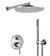 Regadera a muro 25cm Sahara 25S Combo monomando y regadera mano Satin Kand