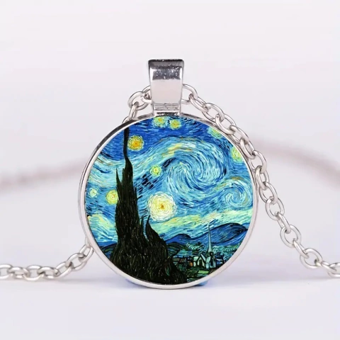 Collar Noche estrellada en cúpula de cristal