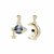 Aretes abrazando la luna (azul) - comprar online
