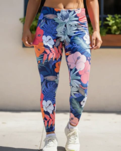 Calza Larga Flores - Cintura Ancha - Cozy Sport