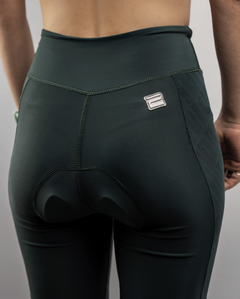 Calza Capri Ciclismo Dama con Badana RoadPro - Verde - - Cozy Sport