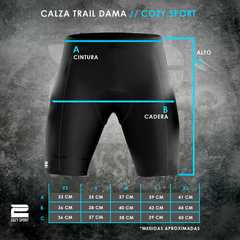 CALZA CORTA TRAIL DAMA NEGRA