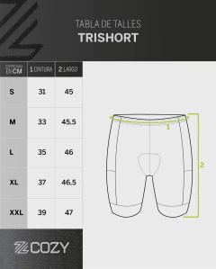 Imagen de Trishort Laser Unisex Negro- Cozy Sport