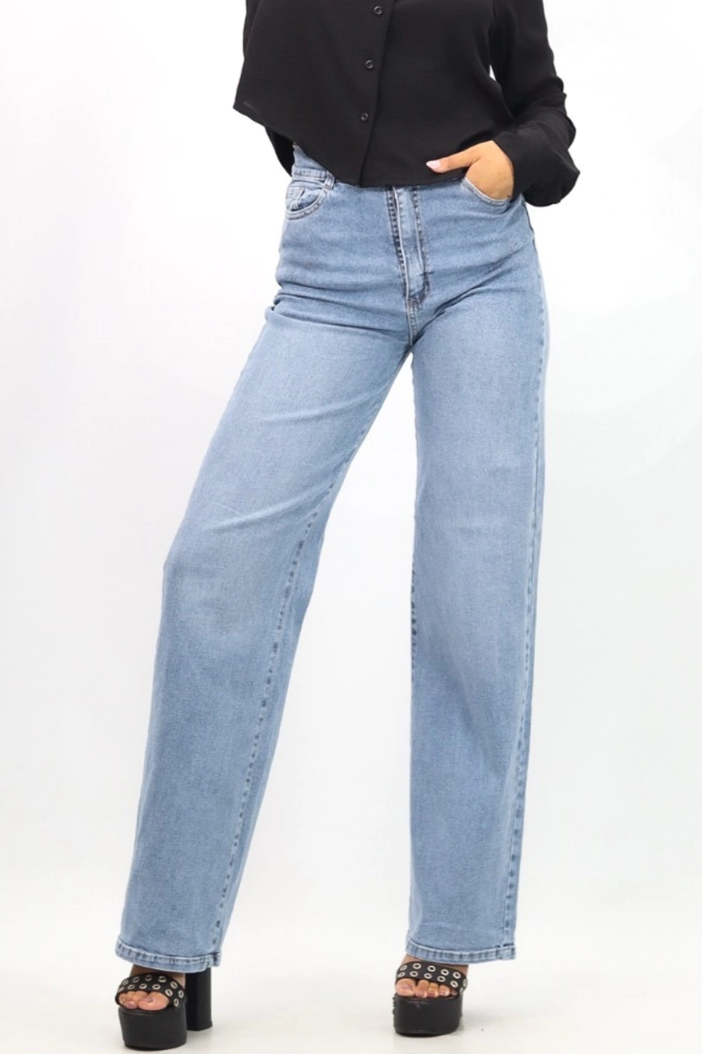 wide leg elastizado celeste BETH -cod3208-