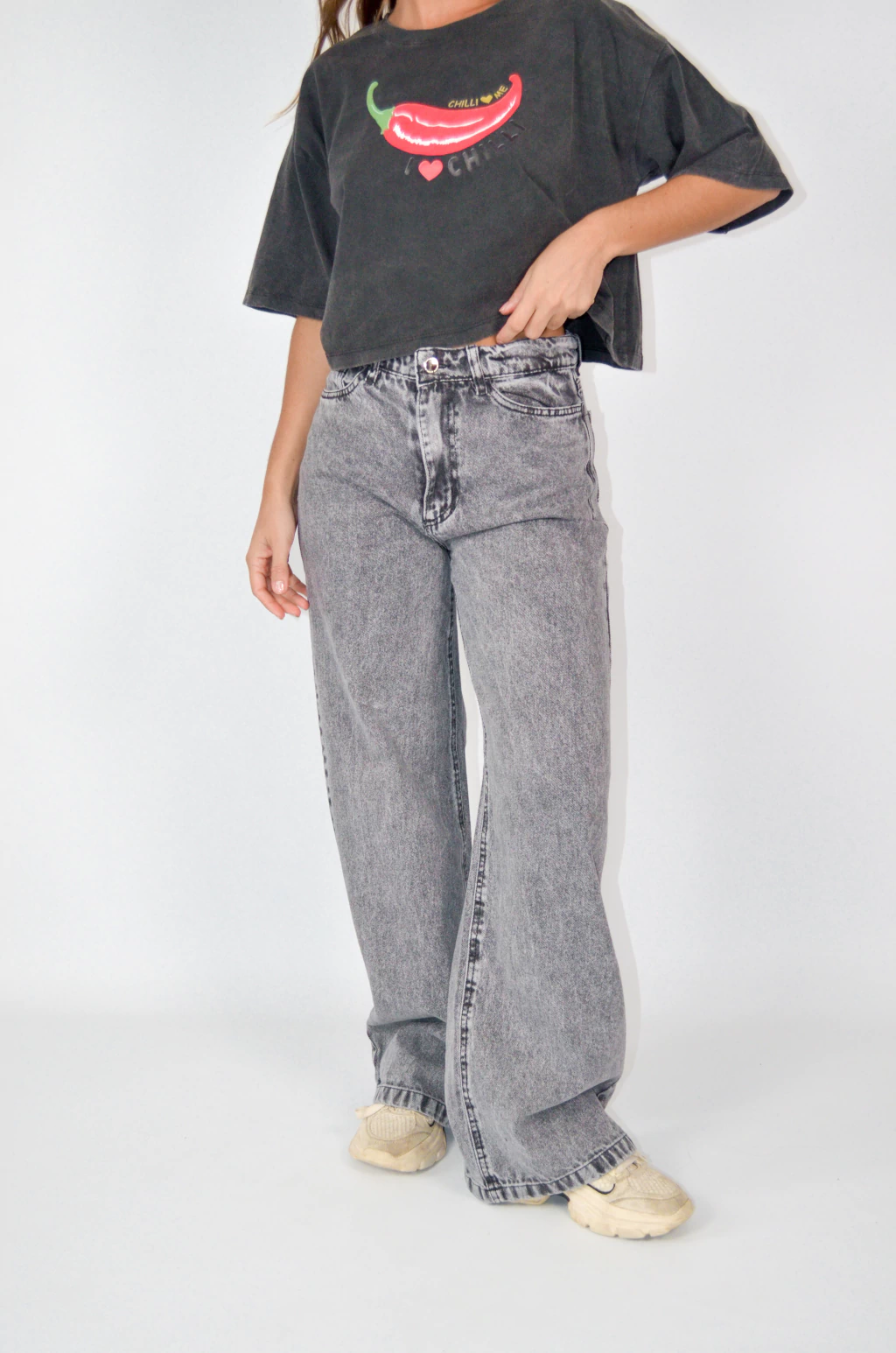 wide leg rigido gris