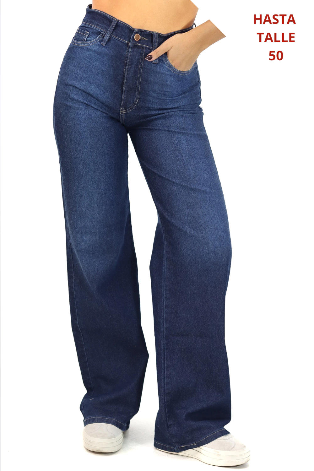 WIDE LEG AZUL ELASTIZADO
