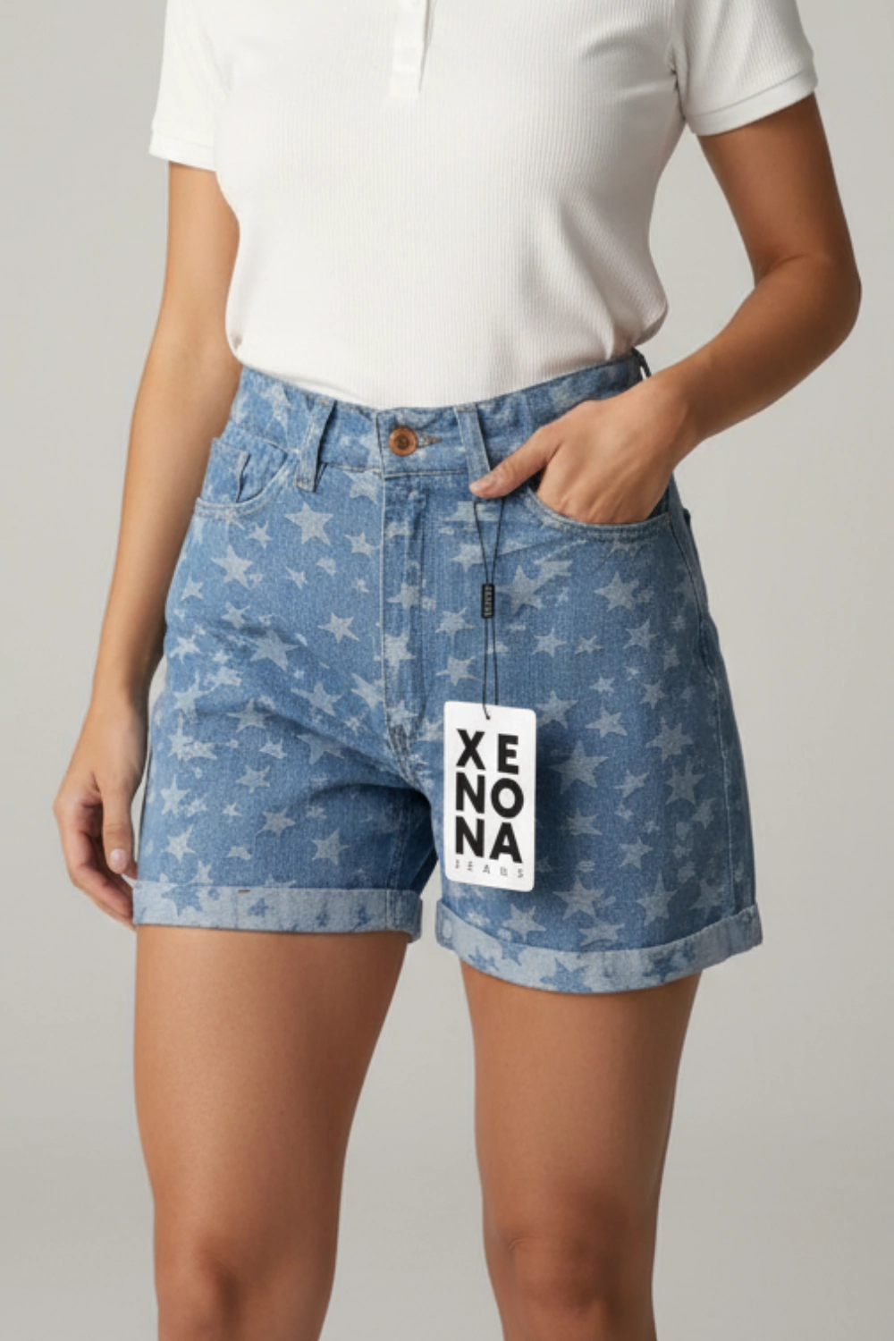 SHORT ESTRELLITAS CON RUEDO