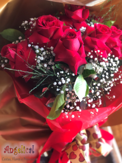 BOUQUET ROSA FLOR - Angelical Cestas
