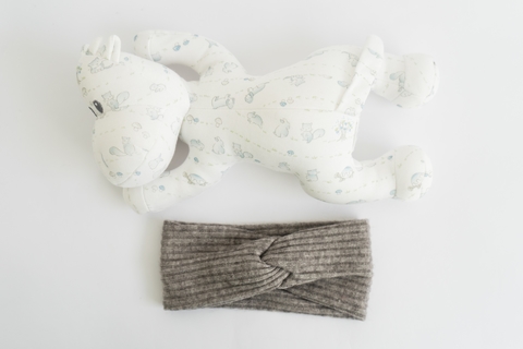 Vincha /Turbante Baby Lanilla Gris