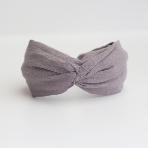 Vincha Torzada Lino Mineral Gris