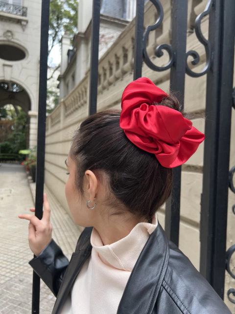 Scrunchie Seda Rojo