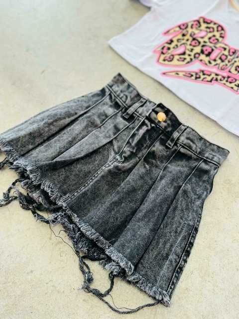 POLLERA TABLEADA JEAN NEVADO 2125