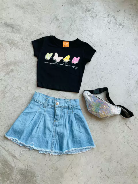 POLLERA TABLEADA JEANS 2936