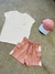 SHORT COMBINADO ROSA Y BLANCO 3196