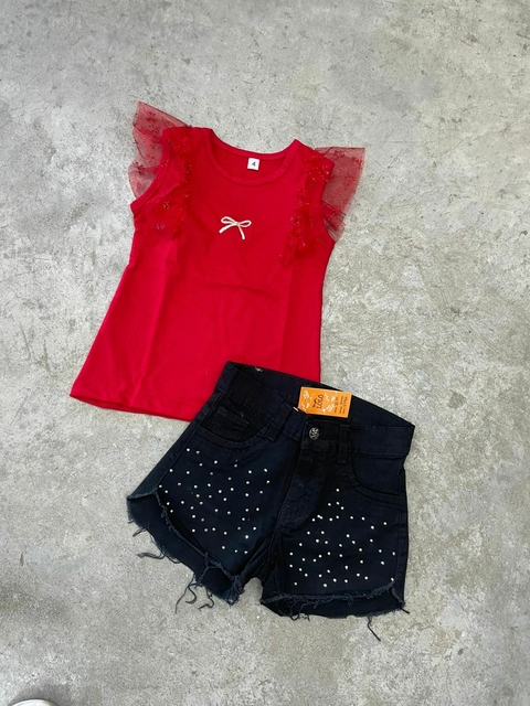 REMERA MOÑO CON TUL 3576