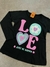 REMERA LOVE NEGRA 3643 - comprar online