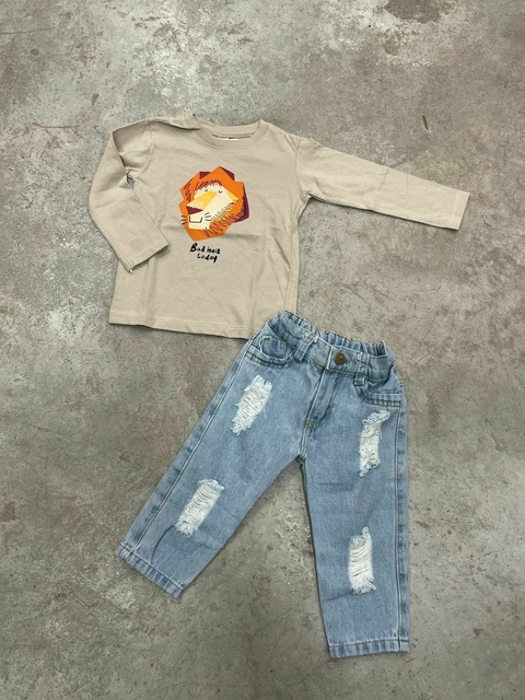 REMERA LEON BEBE BEIGE 3693