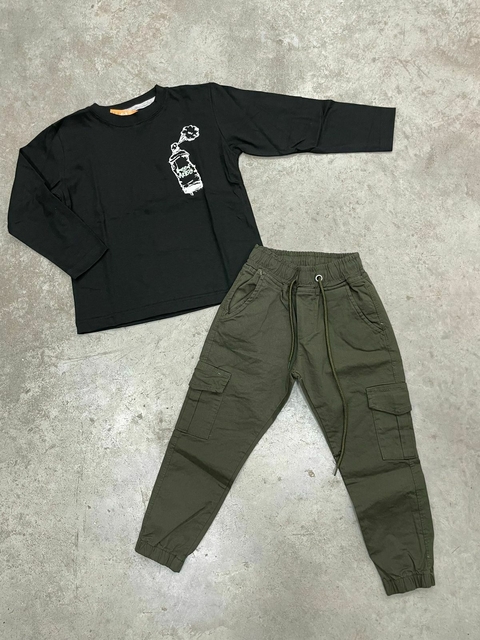 CARGO GABARDINA VERDE 3712