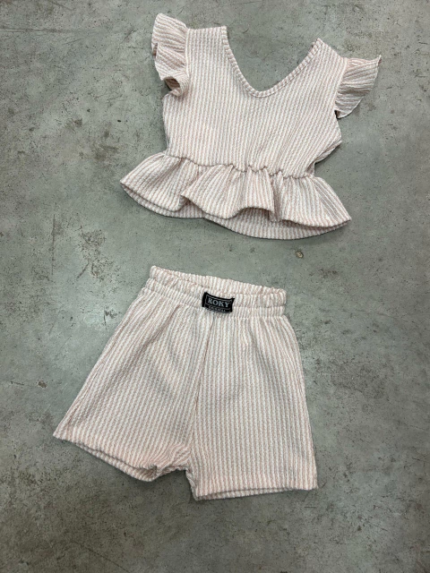 CONJUNTO BEBA RAYADO ROSA 4226