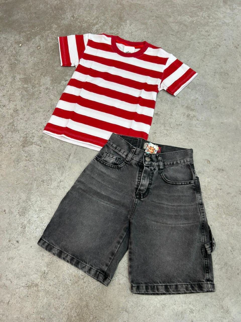 REMERA RAYADA ROJA/BCA 4389