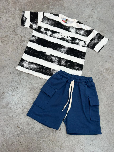 SHORT CARGO AZUL 4388