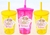 Copo com tampa e canudo de 400ml tema cachorrinho rosa 10 un.
