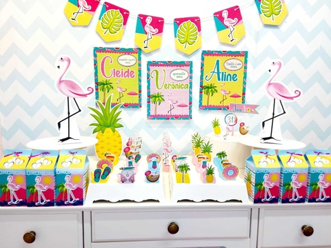 Kit Festa tema Flamingo 99 itens - comprar online