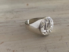 Anillo Sello Redondo Monograma en Plata - tienda online