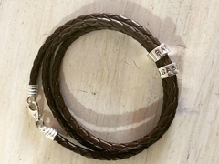 Pulsera 3 vueltas con 6 Donas Personalizadas de cuero y plata DYLAN - comprar online